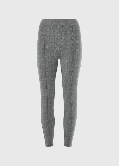 Black Herringbone Leggings - Size 8 Image 3