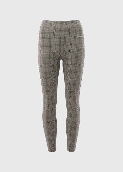 Brown Check Leggings - Size 8 Image 4