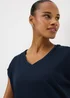 Souluxe Navy V-Neck T-Shirt - Small Image 3