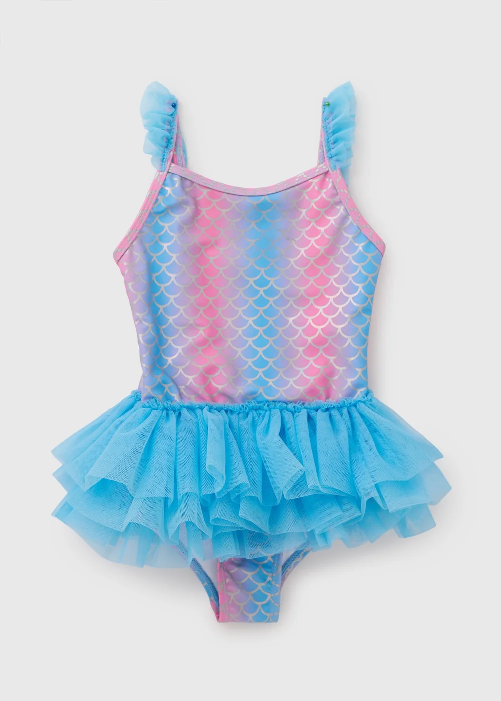 Girls Blue Mermaid Tutu Swimsuit (1-7yrs) - 1 to 1 half years Image 1