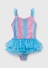 Girls Blue Mermaid Tutu Swimsuit (1-7yrs) - 1 to 1 half years Image 1