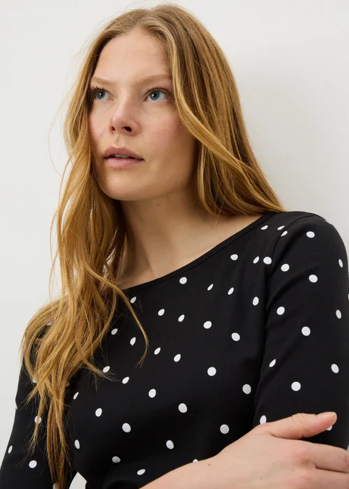 Black Polka Dot 3/4 Sleeve T-Shirt - Size 8 Image 3