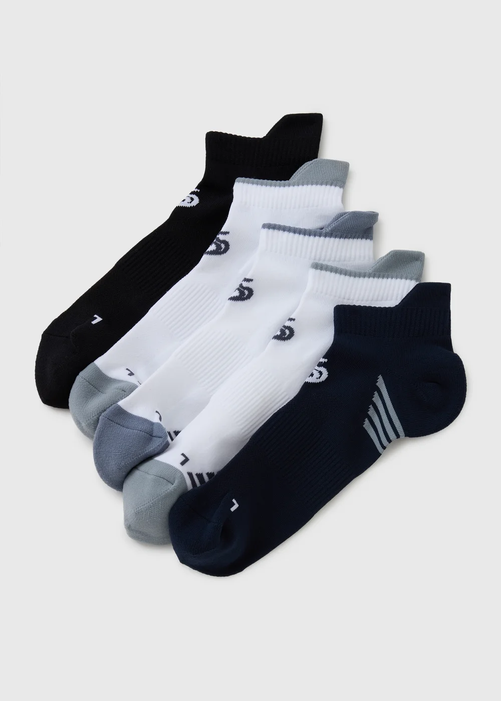 Souluxe 5 Pack Blue Trainer Socks - Sizes 6 - 8.5 Image 1