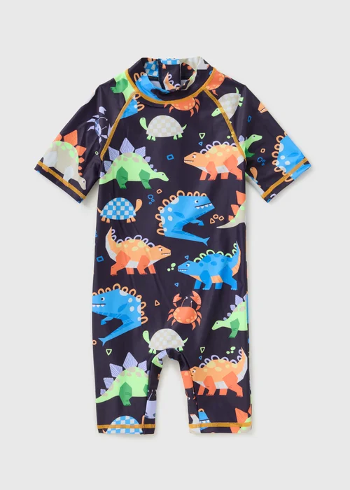 Boys Black Dino Surf Suit (1-7yrs) - 1 to 1 half years Image 1