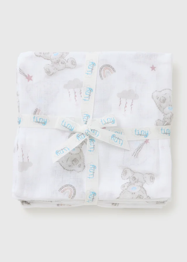 Tiny Tatty Teddy 3 Pack White Muslin Cloths