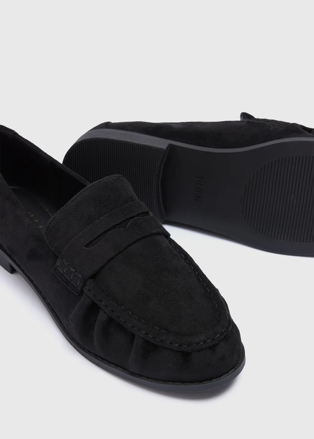 Black Faux Suede Loafers - Size 3 Image 2
