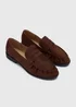 Chocolate Brown Faux Suede Loafers - Size 3 Image 1