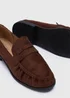 Chocolate Brown Faux Suede Loafers - Size 3 Image 2