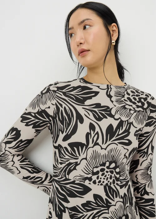 Black Floral Supersoft Mini Dress - 8 Image 2