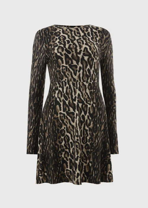 Brown Leopard Print Supersoft Mini Dress - 24 Image 2
