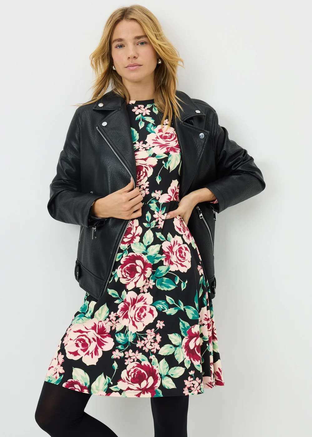 Multicolour Large Floral Supersoft Mini Dress - 8 Image 1