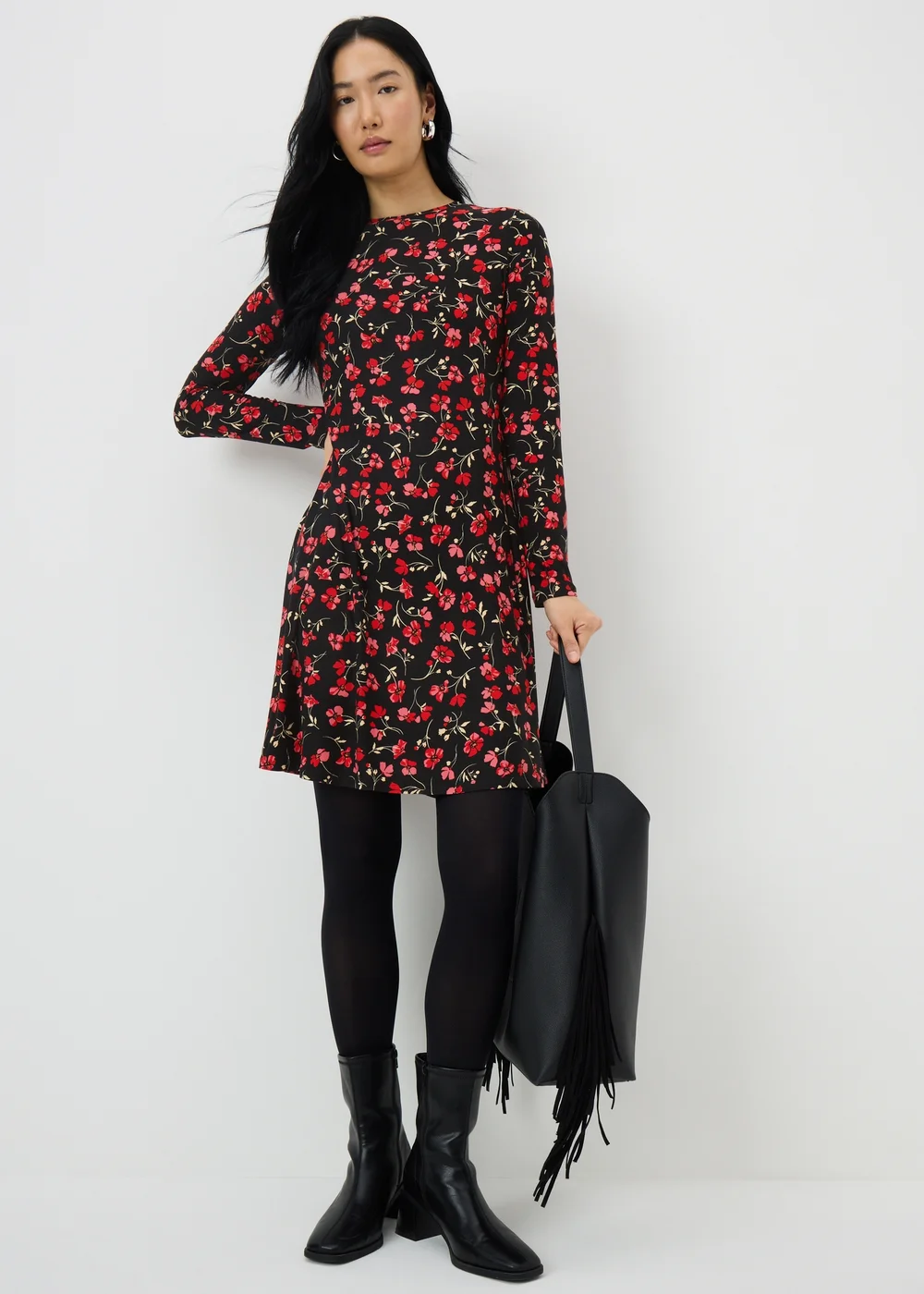 Red Ditsy Supersoft Mini Dress - 26 Image 1