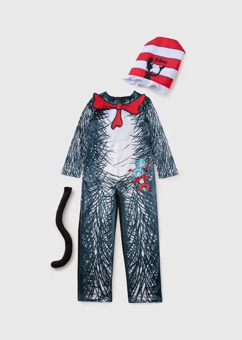 Kids Blue Cat In The Hat Costume (3-12yrs) - Age 3 - 4 Years Image 1
