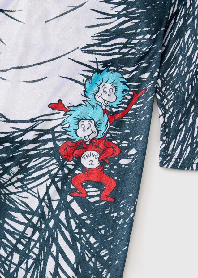 Kids Blue Cat In The Hat Costume (3-12yrs)