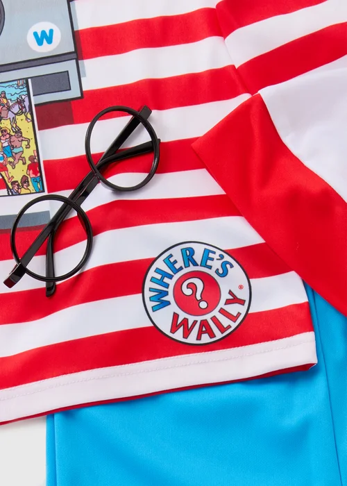 Boys Red Where's Wally Costume (3-12 Yrs) - Age 3 - 4 Years Image 2