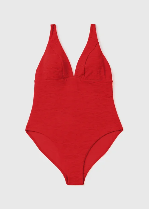 Red Plunge Swimsuit - Size 8 Image 3