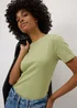 Olive Fitted T-Shirt - Size 8 Image 1