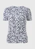 Navy Print Fitted T-Shirt - Size 8 Image 4