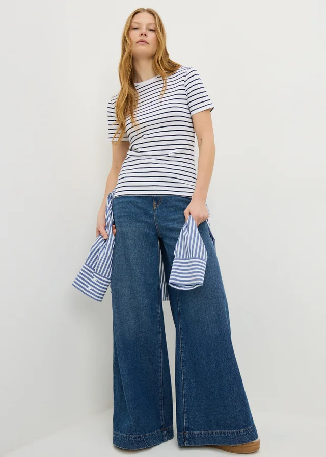 Navy Stripe Fitted T-Shirt