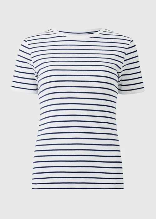 Navy Stripe Fitted T-Shirt - Size 8 Image 4