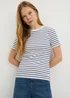 Navy Stripe Fitted T-Shirt - Size 8 Image 2
