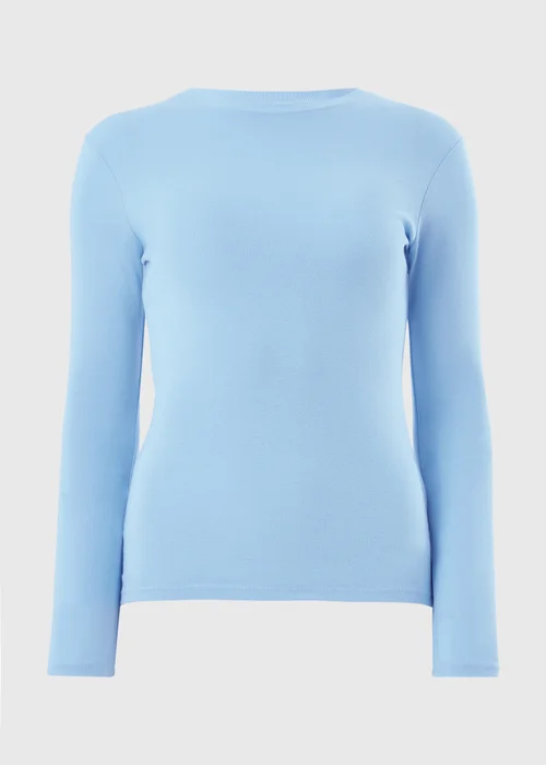 Light Blue Fitted Long Sleeve T-Shirt - Size 10 Image 4