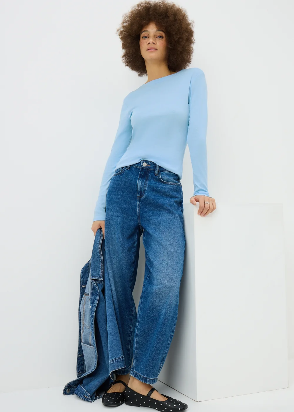 Light Blue Fitted Long Sleeve T-Shirt - Size 10 Image 2