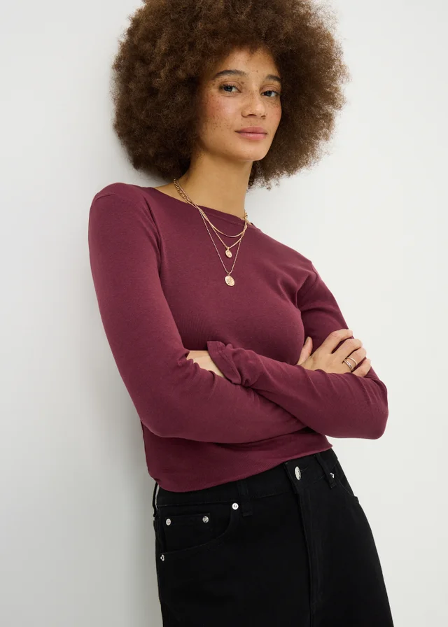 Burgundy Long Sleeve T-Shirt