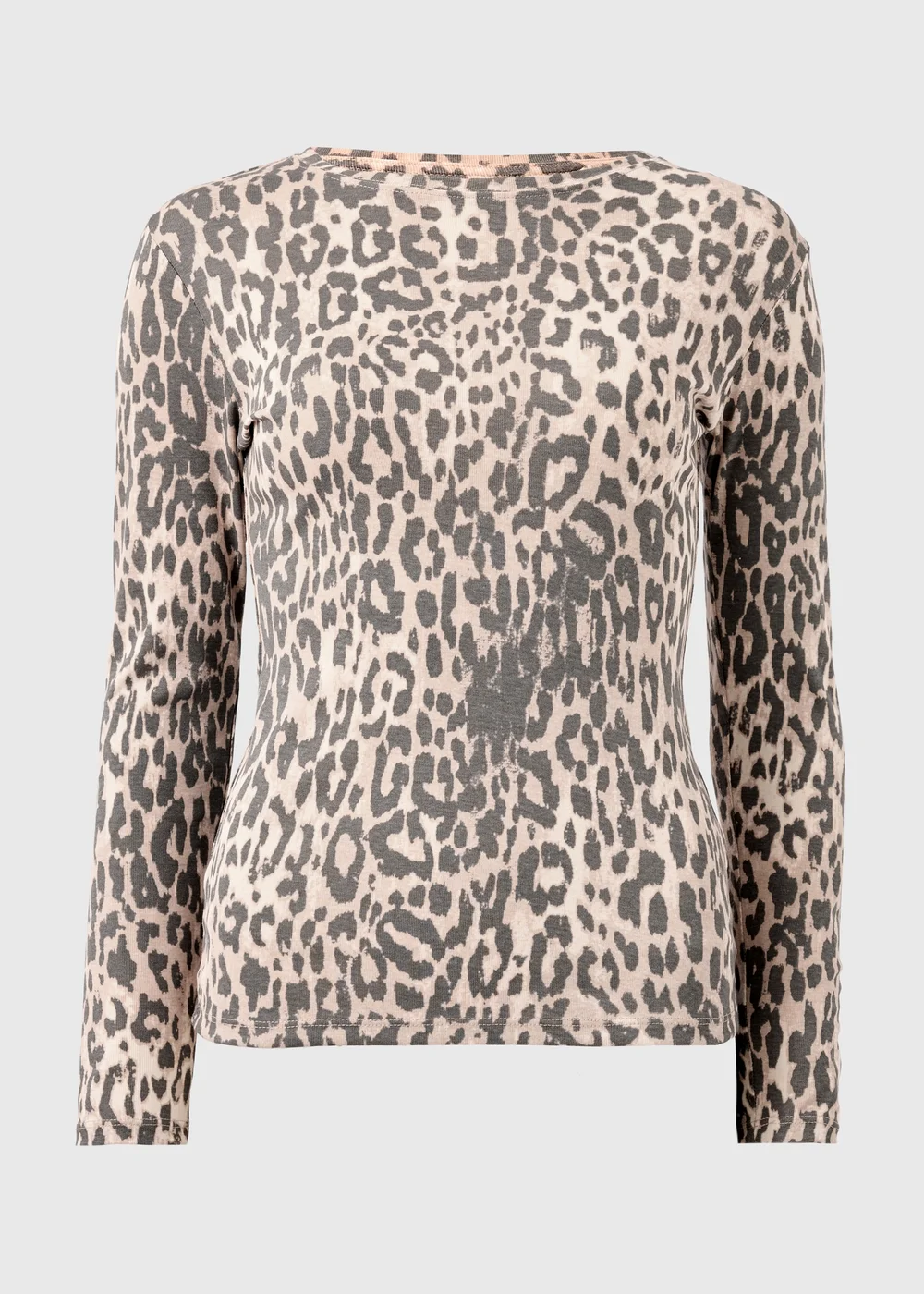 Brown Leopard Fitted Long Sleeve Top - 28 Image 4