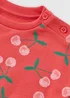 Baby Pink Cherry Sweatshirt & Jogging Bottom Set (Newborn-23mths) - Up to 1 Month Image 2