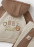 Baby Beige Hooded Top & Bottoms Set (Newborn - 23mths) - Up to 1 Month Image 2