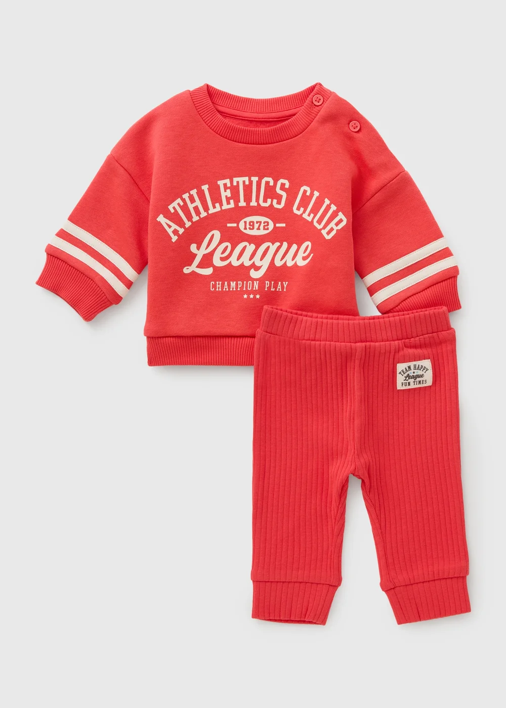 Baby Red Varsity Sweatshirt & Legging Set (Newborn-23mths) - Up to 1 Month Image 1