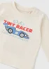 3 Piece Baby Navy Little Racer Man Sweatshirt & Jogging Bottoms Set (Newborn-23mths) - Up to 1 Month Image 2