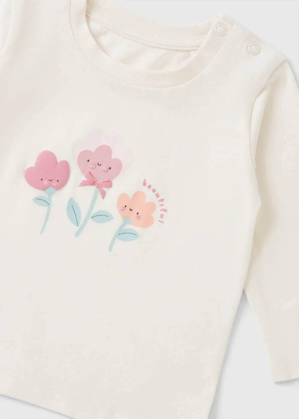 3 Piece Baby Blue Flower Sweatshirt & Jogging Bottom Set (Newborn-23mths) - Up to 1 Month Image 2