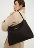 Chocolate Brown Weave Tote Bag - One Size Image 1