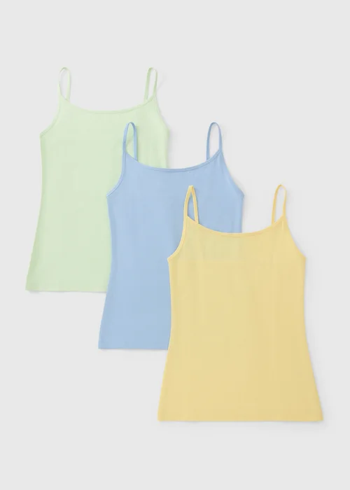 3 Pack Pastel Essential Cami Tops - Size 8 Image 4