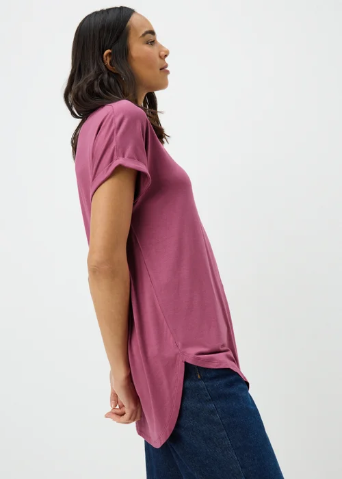 Rose Pink Longline T-Shirt - Small Image 3