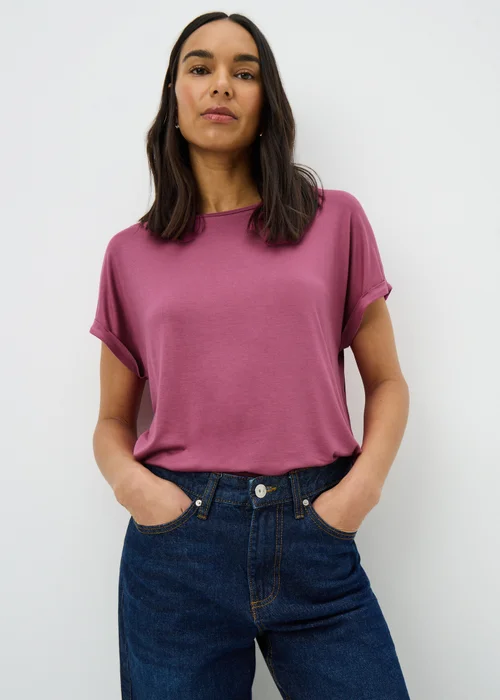 Rose Pink Longline T-Shirt - Small Image 2