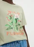 Green Wild Flower Graphic T-Shirt - Small Image 3