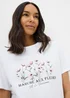 White Marche Aux Fleurs Graphic T-Shirt - Extra Large Image 3