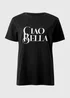 Black Ciao Bella Graphic T-Shirt - Small Image 2