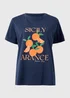 Navy Sicily Orange Graphic T-Shirt - Small Image 4