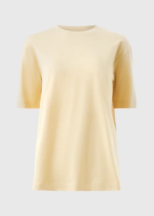 Yellow Plain Oversized Fit T-Shirt - Small Image 4