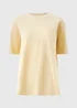 Yellow Plain Oversized Fit T-Shirt - Small Image 4