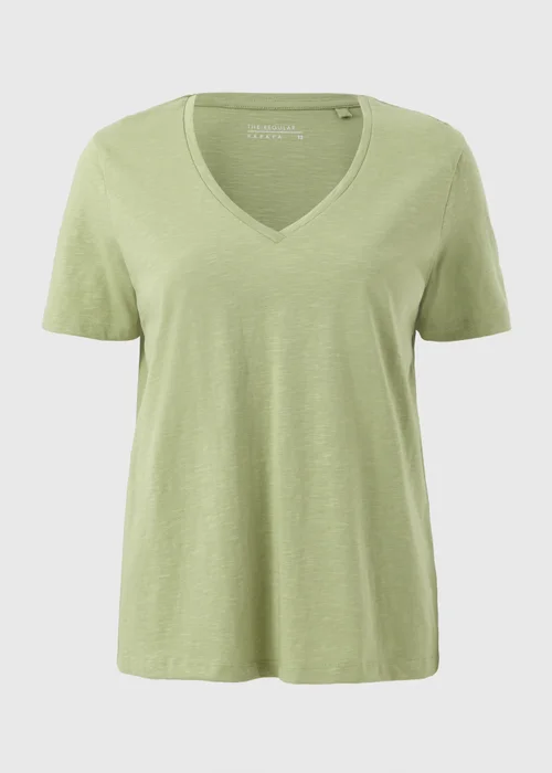 Olive V-Neck T-Shirt - Size 8 Image 4