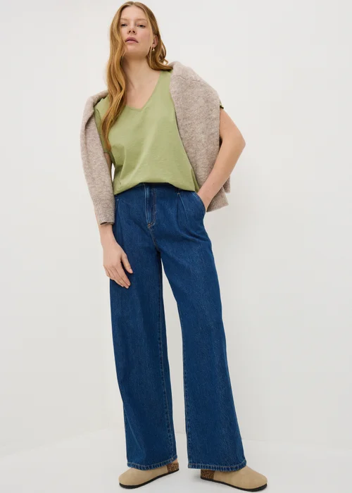 Olive V-Neck T-Shirt - Size 8 Image 2