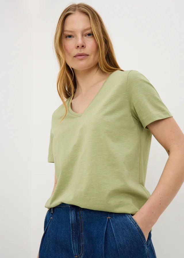 Olive V-Neck T-Shirt