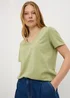 Olive V-Neck T-Shirt - Size 8 Image 1