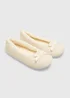Cream Cord Ballet Slippers - Small Image 1