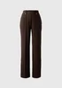 Et Vous Chocolate Straight Leg Ribbed Trousers - Size 16 31 leg Image 4